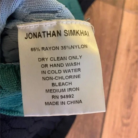 NWOT Jonathon Simkhai crop sweater colorblock textured Size M - Picture 8 of 9